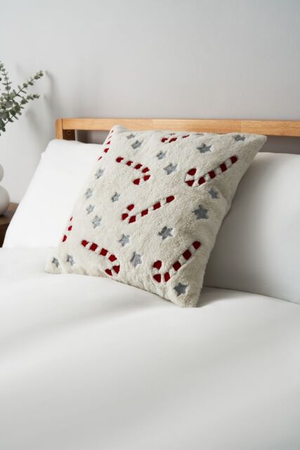BHS Christmas Candy Cane Cushion in Red - Size: 45 cm x 45 cm - image 1