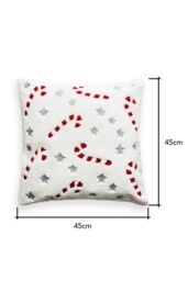BHS Christmas Candy Cane Cushion in Red - Size: 45 cm x 45 cm - thumbnail 4