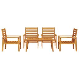 Berkfield Home 5 Piece Garden Lounge Set Solid Wood Acacia in Brown - thumbnail 3