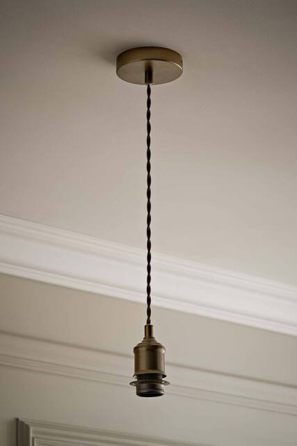 ValueLights Shaw Single Adjustable Brass Chrome Gold Black Pendant Ceiling Light in Bronze - image 1