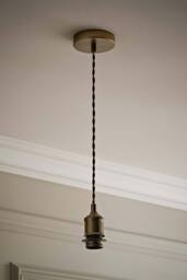 ValueLights Shaw Single Adjustable Brass Chrome Gold Black Pendant Ceiling Light in Bronze - thumbnail 1
