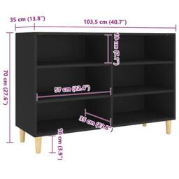 Berkfield Home Sideboard Black 103.5x35x70 cm Engineered Wood - thumbnail 6