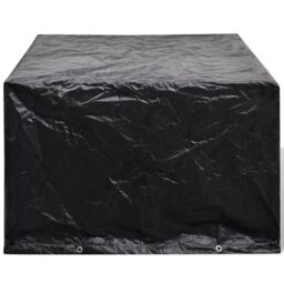 Berkfield Home Garden Furniture Cover 4 Person Poly Rattan Set 8 Eyelets 113 x 113cm in Black - Size: 113 x 113 cm - thumbnail 2