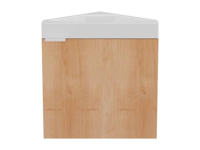 Vente-unique Corner Suspended Light Natural Oak Hand Basin Unit - 56 Cm - MANODO in Light Oak - image 1