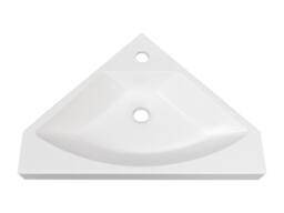 Vente-unique Corner Suspended Light Natural Oak Hand Basin Unit - 56 Cm - MANODO in Light Oak - thumbnail 7