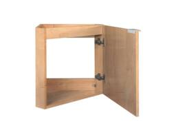 Vente-unique Corner Suspended Light Natural Oak Hand Basin Unit - 56 Cm - MANODO in Light Oak - thumbnail 6