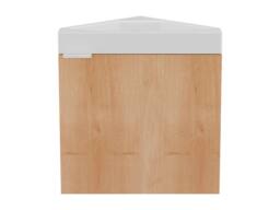 Vente-unique Corner Suspended Light Natural Oak Hand Basin Unit - 56 Cm - MANODO in Light Oak - thumbnail 4