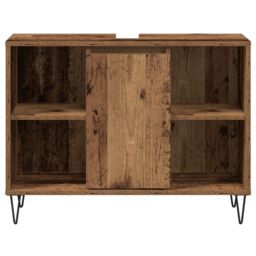 Berkfield Home Old Wood Cabinet Old Wood Engineered wood Medium-sized in Brown - thumbnail 6
