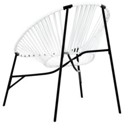 Berkfield Home Garden Egg Chair Black & White Poly Rattan - thumbnail 6