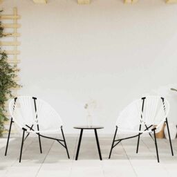 Berkfield Home Garden Egg Chair Black & White Poly Rattan - thumbnail 3