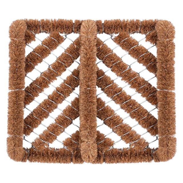 Nicola Spring Coir Knotted Scraper Door Mat - 35 x 30cm in Brown - Size: 30 cm x 35 cm - image 1