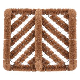 Nicola Spring Coir Knotted Scraper Door Mat - 35 x 30cm in Brown - Size: 30 cm x 35 cm - thumbnail 1