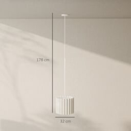 HOMCOM Linen Pendant Light, E27 Lampshade for Living Room, Bedroom in White - thumbnail 3