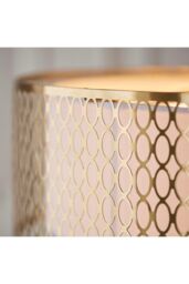 Netlighting Cordero Single Pendant Ceiling Lamp Gold Effect Plate White Fabric Frosted Glass in Clear - thumbnail 5