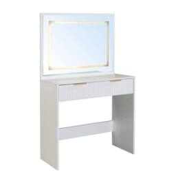 Furniture Maxi Mercury hollywood Style Dressing Table & Stool Set With Led Lighting in White - thumbnail 4