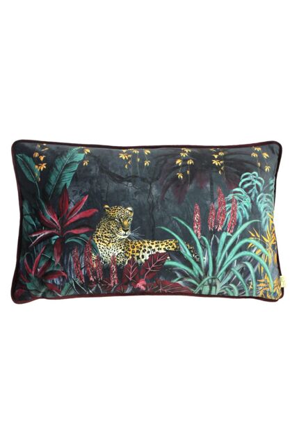 Evans Lichfield Zinara Leopard Contrast Print Piped Cushion - Size: 30 cm x 50 cm - image 1