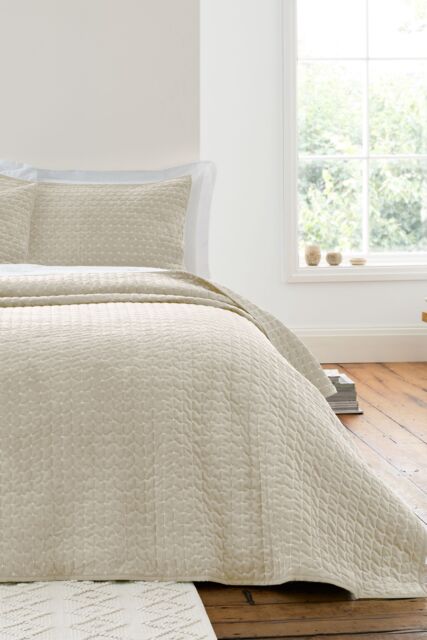 Bianca 'Attica Velvet' Embroidered Bedspread in Natural - image 1