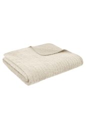 Bianca 'Attica Velvet' Embroidered Bedspread in Natural - thumbnail 3
