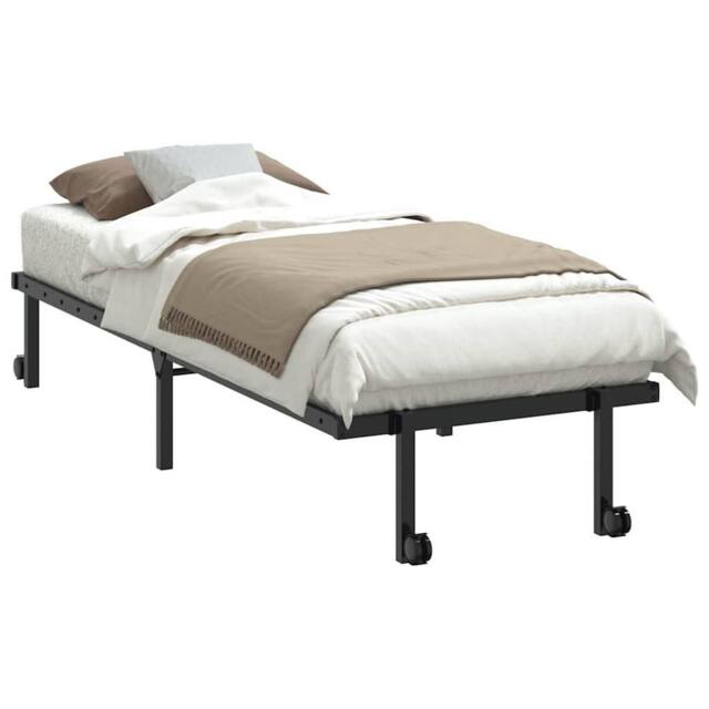 Berkfield Home Elegant Bed Frame without Mattress Foldable Black 80x200 cm Steel - image 1