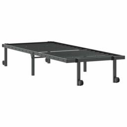 Berkfield Home Elegant Bed Frame without Mattress Foldable Black 80x200 cm Steel - thumbnail 5