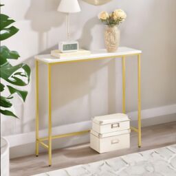 FURNOS Industrial Slim Console Table for Hallway Living Room in Gold - thumbnail 2