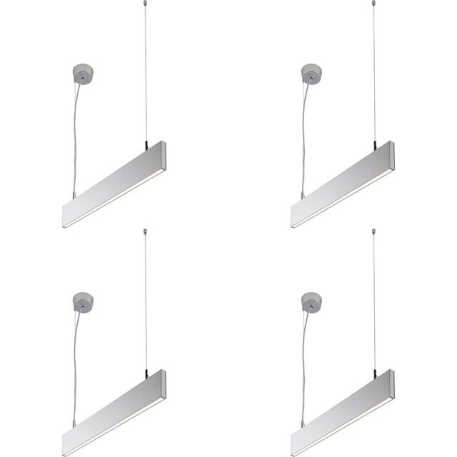 Loops 4 PACK Slim Commercial Suspension Light - 610mm x 20mm - 25W Cool White LED - image 1