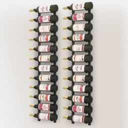 Berkfield Home Wall Mounted Wine Racks for 12 Bottles 2 pcs Black Iron - thumbnail 5