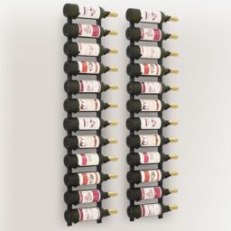 Berkfield Home Wall Mounted Wine Racks for 12 Bottles 2 pcs Black Iron - thumbnail 4