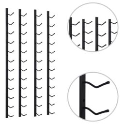 Berkfield Home Wall Mounted Wine Racks for 12 Bottles 2 pcs Black Iron - thumbnail 3