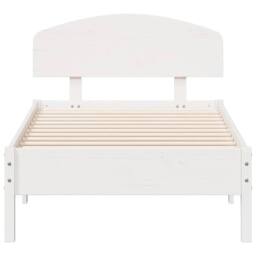 Berkfield Home Bed Frame Frame White 75x190 cm Small Single Solid Wood Pine - thumbnail 4