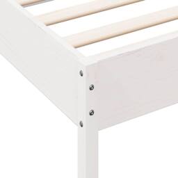Berkfield Home Bed Frame Frame White 75x190 cm Small Single Solid Wood Pine - thumbnail 7