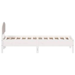 Berkfield Home Bed Frame Frame White 75x190 cm Small Single Solid Wood Pine - thumbnail 5