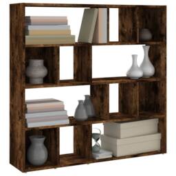 Berkfield Home Decorative Book Cabinet/Room Divider Smoked Oak 105x24x102 cm in Brown - Size: 105 x 24 x 102 cm - thumbnail 4