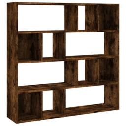 Berkfield Home Decorative Book Cabinet/Room Divider Smoked Oak 105x24x102 cm in Brown - Size: 105 x 24 x 102 cm - thumbnail 3