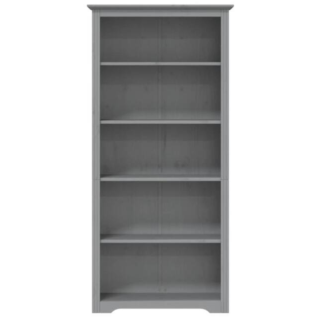 Berkfield Home Beautiful Bookcase BODO Grey 80x38x180 cm Solid Wood Pine 5-Tier - Size: 80 x 38 x 180 cm - image 1