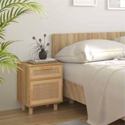 Berkfield Home Decorative Bedside Cabinets 2 pcs Brown Solid Wood Pine & Natur in Light Brown - thumbnail 1
