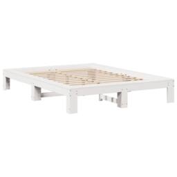 Berkfield Home Durable Bed Frame without Mattress White 150x200 cm King Size Sol - thumbnail 1