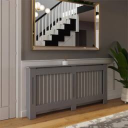 Nordara Grey X-Large MDF Radiator Cover Vertical Slat - thumbnail 4