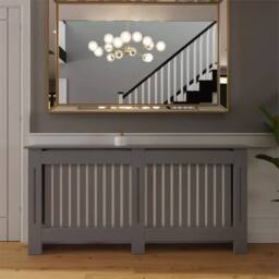 Nordara Grey X-Large MDF Radiator Cover Vertical Slat - thumbnail 5