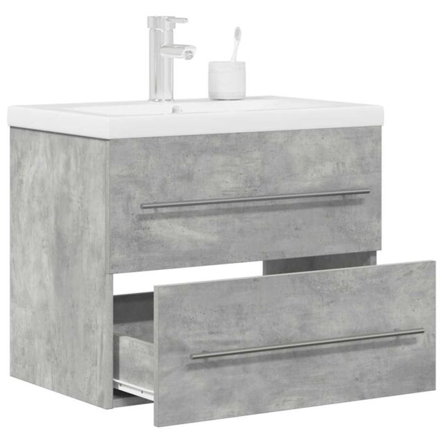 Berkfield Home 2 Piece Bathroom Furniture Set Concrete Grey Engineered Wood - image 1