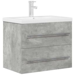 Berkfield Home 2 Piece Bathroom Furniture Set Concrete Grey Engineered Wood - thumbnail 2