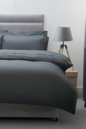 Belledorm Egyptian Cotton 200 Thread Count Duvet Cover in Dark Grey - Size: Single