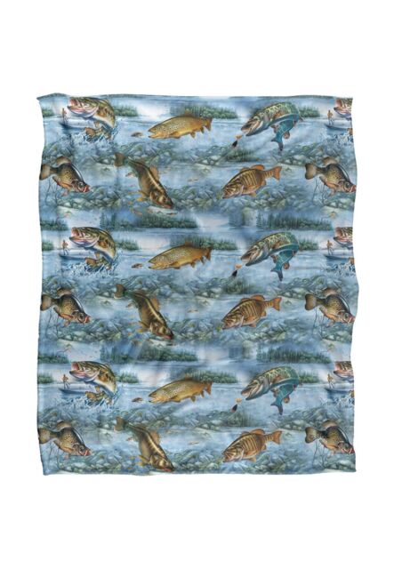 JQ Licensing Freshwater Gamefish Fishing Pattern 2 Silky Touch Super Soft Throw Blanket 152 X 127 cm in White - image 1