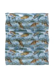 JQ Licensing Freshwater Gamefish Fishing Pattern 2 Silky Touch Super Soft Throw Blanket 152 X 127 cm in White - thumbnail 1