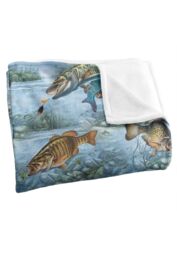 JQ Licensing Freshwater Gamefish Fishing Pattern 2 Silky Touch Super Soft Throw Blanket 152 X 127 cm in White - thumbnail 3
