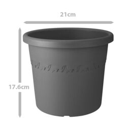 simpa Algarve Plastic Planters - Set of 2 Pots in Black - Size: Medium - thumbnail 3