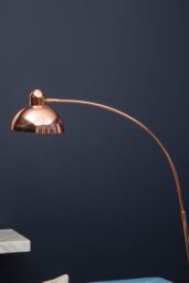 Orsina Copper Floor Lamp With Curved Stem, Arched Floor Lamp With Marble Base, Statement Copper Standing Lamp in Gold - thumbnail 2