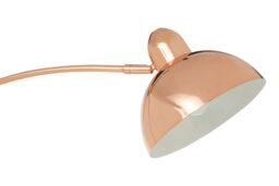 Orsina Copper Floor Lamp With Curved Stem, Arched Floor Lamp With Marble Base, Statement Copper Standing Lamp in Gold - thumbnail 4
