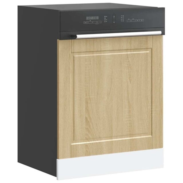 Berkfield Home Dishwasher Panel Porto Sonoma Oak 60x1.5x67 cm Engineered Wood in Brown - image 1