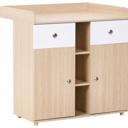 Wyld and Coco Nursery Changing Table Dresser Light Brown - Shelves and Drawers - thumbnail 2